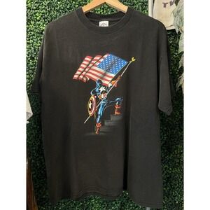 vtg 90s CAPTAIN AMERICA MARVEL Tshirt medium // vintage comics superhero mcu